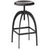 Colby Matte Gray Steel Adjustable Swivel Bar Stool