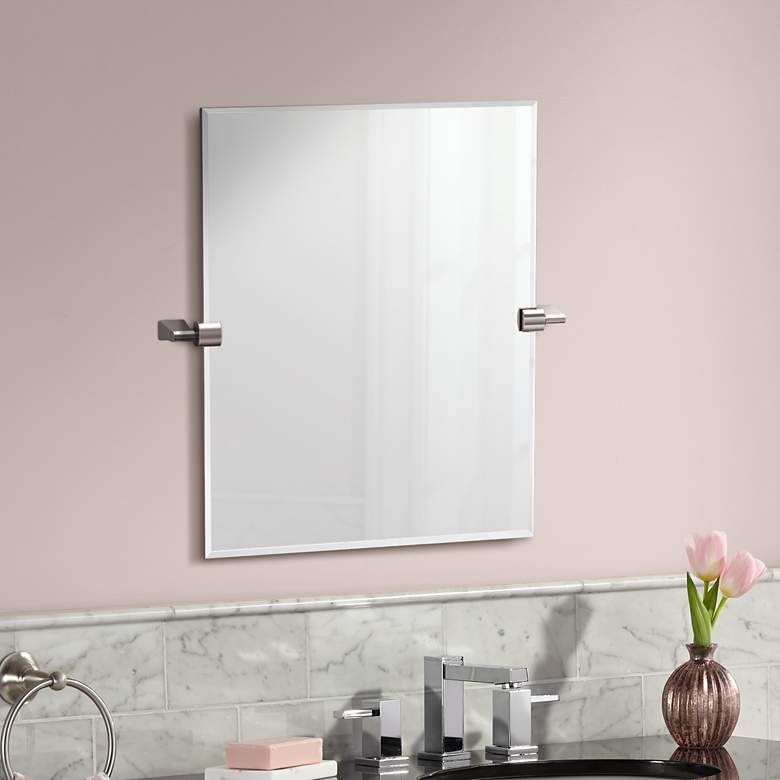 Gatco Bleu Satin Nickel 19 1/2" x 24" Wall Mirror