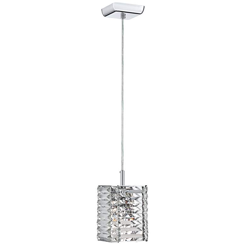 Possini Euro Lenke Chrome 6" Wide Modern Crystal Mini Pendant