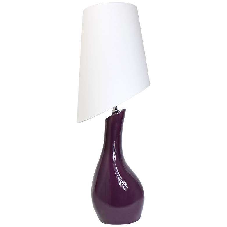 Fulford Curved Purple Ceramic Table Lamp