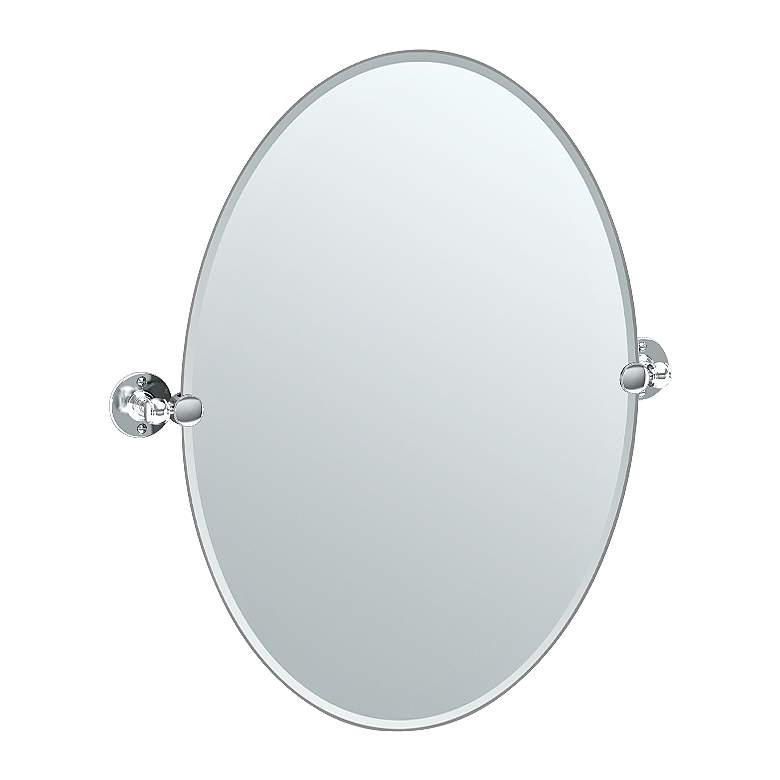 Gatco Cafe Chrome 24" x 26 1/2" Oval Vanity Mirror