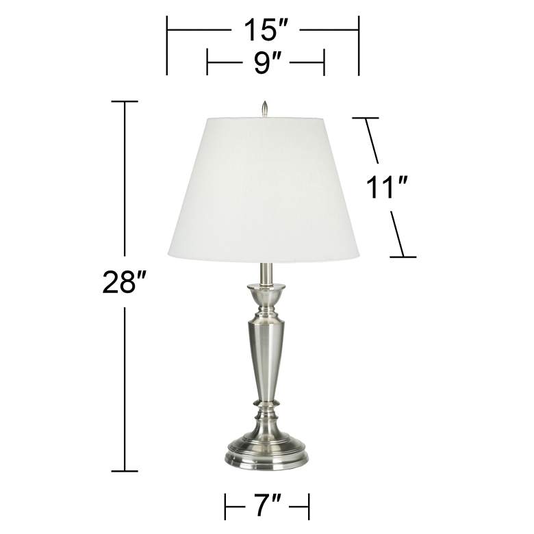 Brushed Nickel Table Lamps Set of 2 with Table Top Dimmers