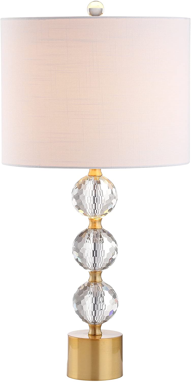 Ashley 25.25" Crystal LED Table Lamp Clear/Brass