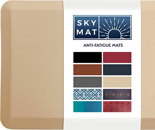 Sky Solutions Anti Fatigue Mat - 3/4" Cushioned Kitchen Rug and Standing Desk Mat & Garage - Non Slip, Waterproof and Stain Resistant (20" x 32", Dark Blue)