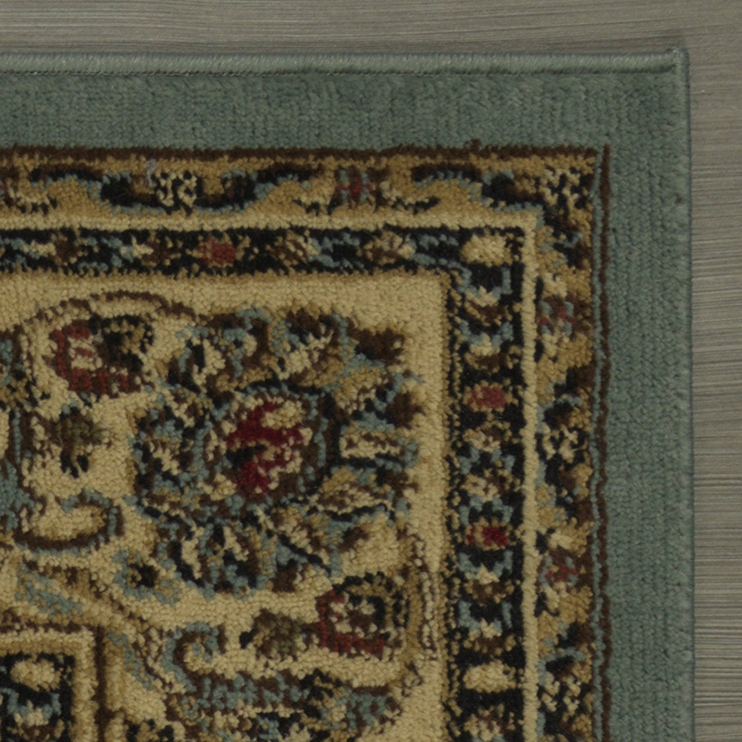 Traditional Sage Green Floral Area Rug