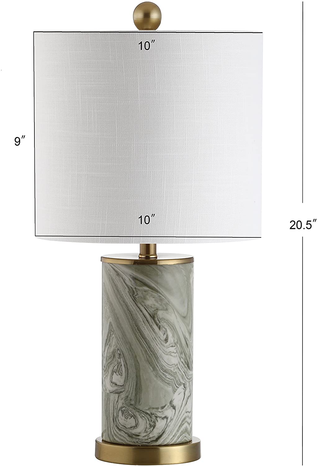 Swirl 20.5" Ceramic LED Table Lamp Gray/Green