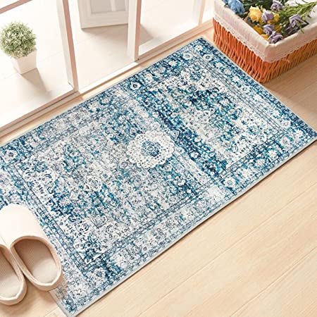 Teal Kitchen Rugs and Mats Non Skid Washable, Non-Slip Backing Kitchen Mat  Set of 2 for Floor Kitchen Runner Rug Sets for Kitchen Dining  Room(17.3x47.2+17.3x27.5, Teal) 