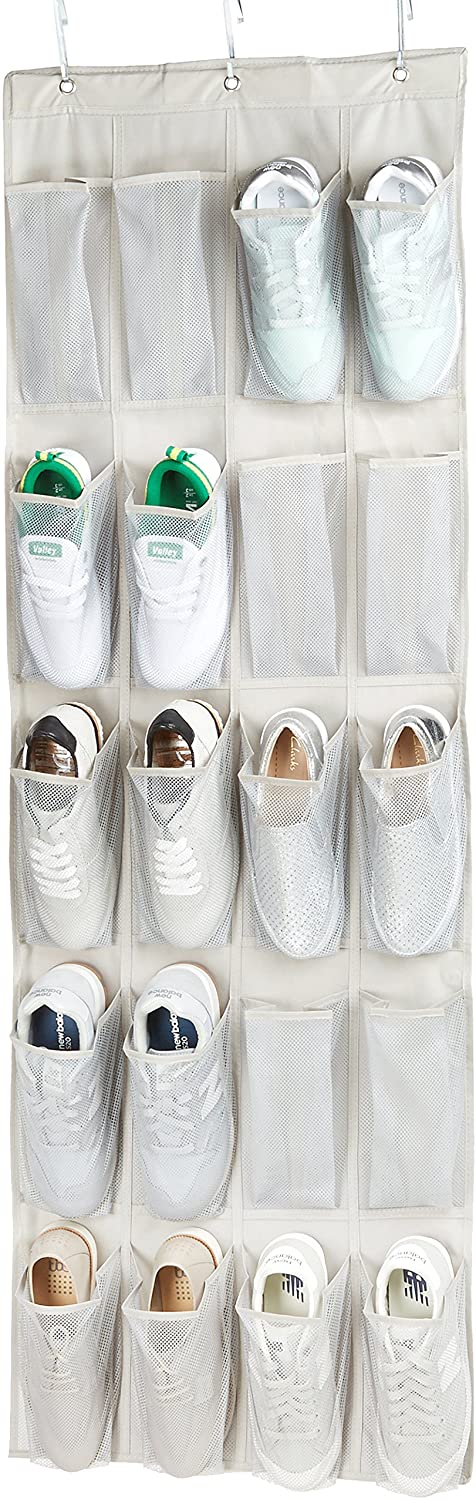 24-Pocket Over-the-Door Hanging Medium-Size Shoe Organizer