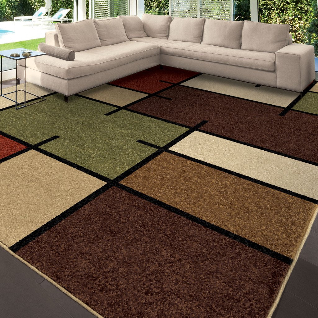 Dark Multi-Color Indoor Outdoor Area Rugs