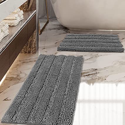 SUPENUIN Kitchen Rugs and Mats 2PCS Non Skid Kitchen Mats for