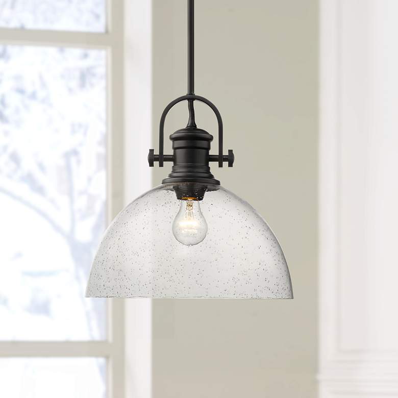 Hines 13 1/2" Wide Matte Black Pendant Light