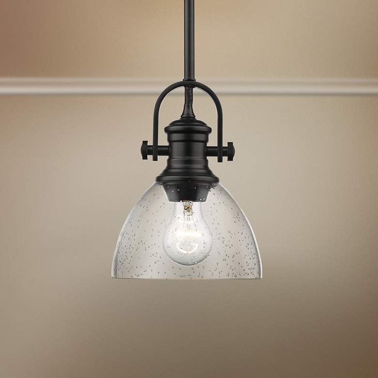 Hines 7" Wide Matte Black Mini Pendant Light