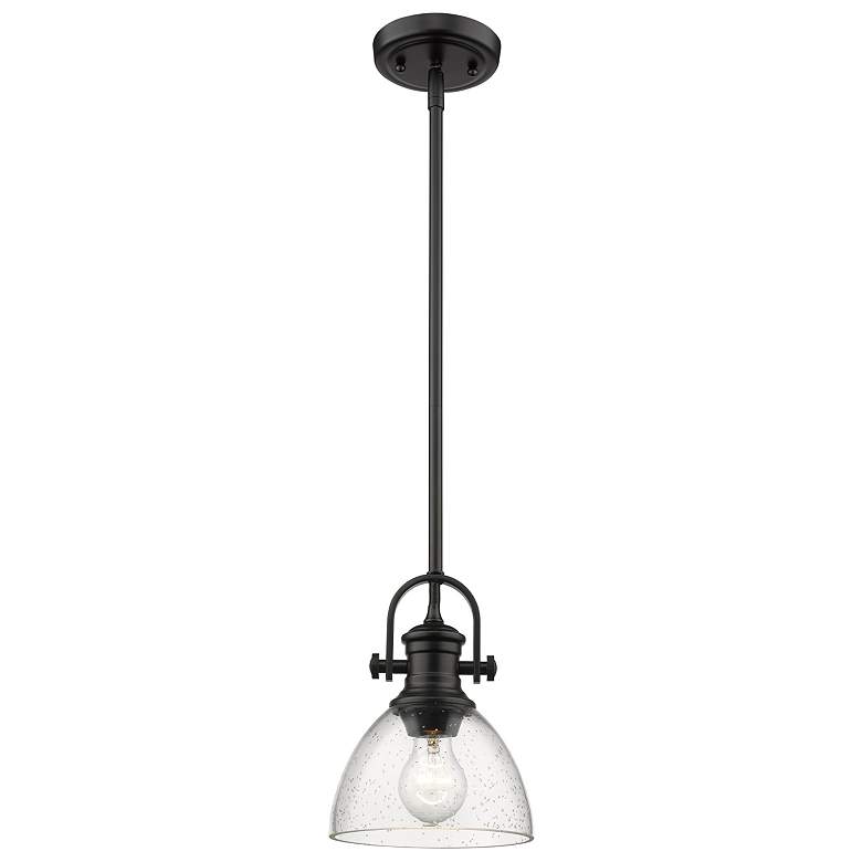 Hines 7" Wide Matte Black Mini Pendant Light