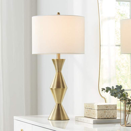 Elka Brass Finish Metal Modern Table Lamp