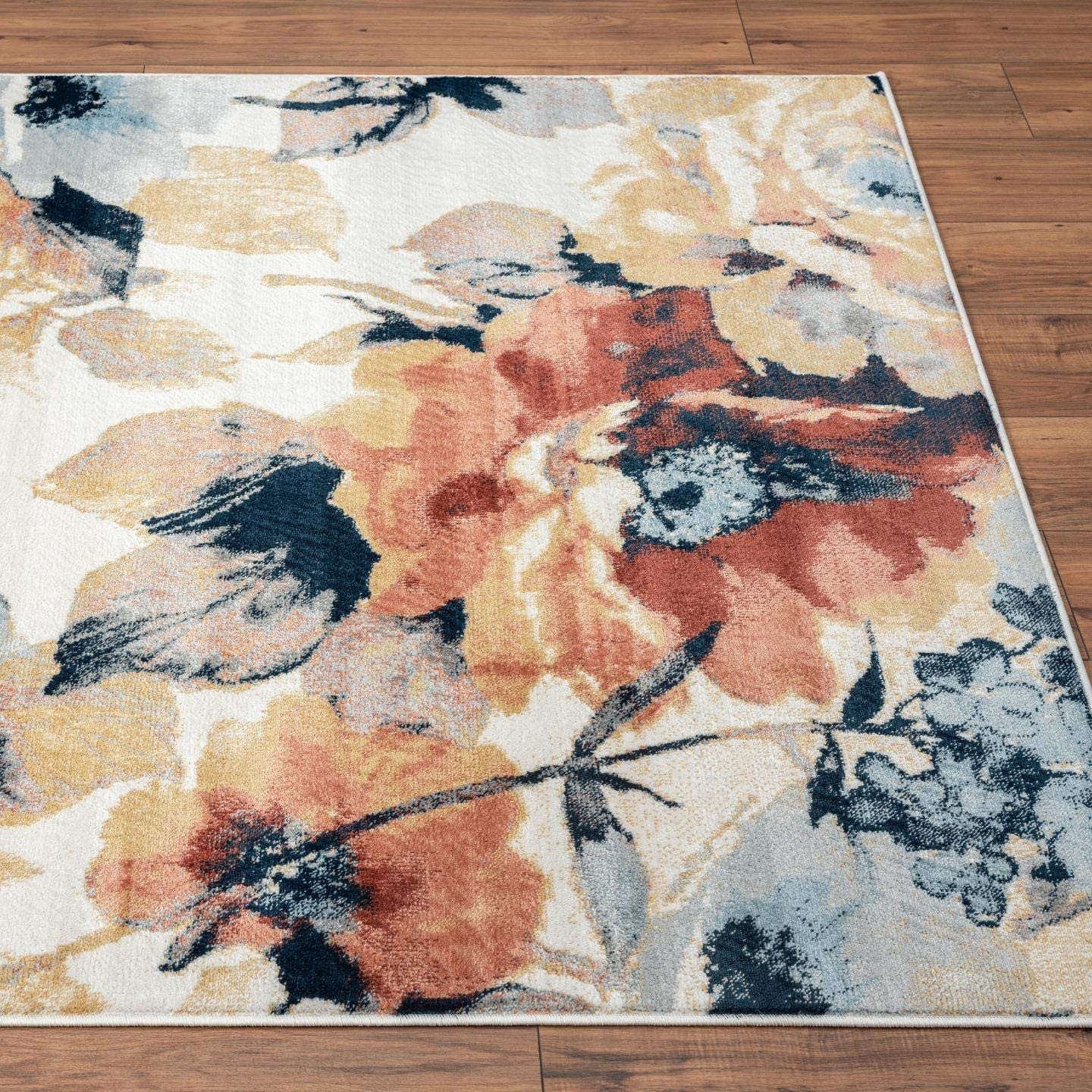 Olimpia Collection Multi Modern Floral Soft Area Rug