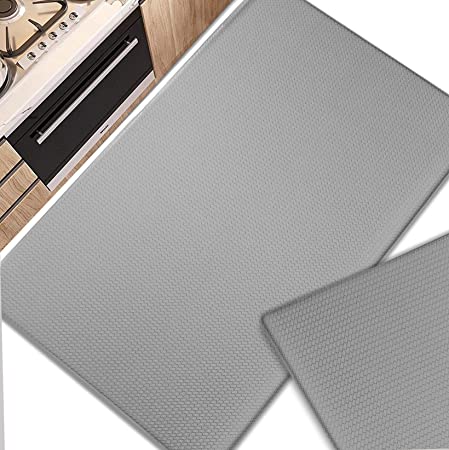 Anti Fatigue Mat Kitchen Cushioned Waterproof Kitchen Floor Mat Comfort Non Slip Standing Rug 18" (W) x 30"(L),Grey