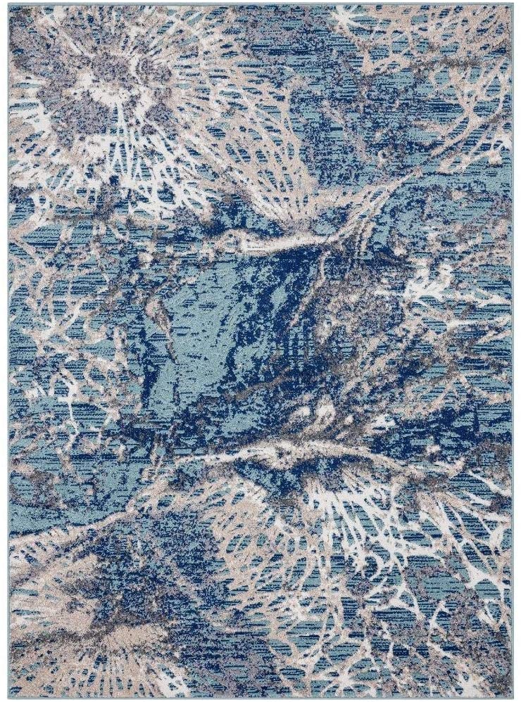 Beverly Collection Modern Soft Area Rug Blue 8x10