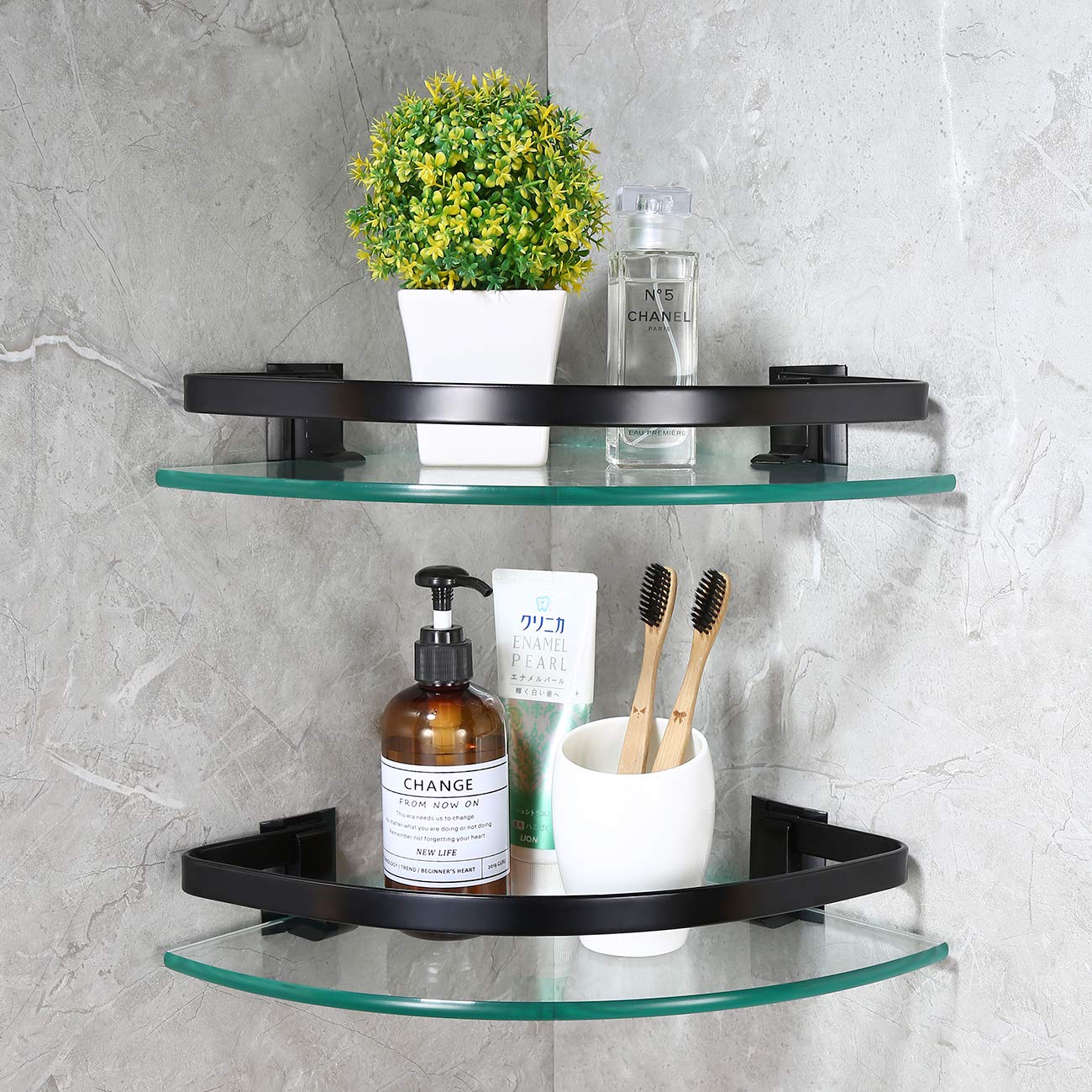 Bathroom Shelf Shower Shelf With Towel Bar Aluminum Black /Silver Corner  Shelves Wall Mounted Kitchen Storage