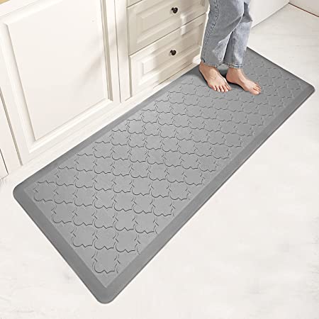 Kitchen Mat Cushioned Anti-Fatigue Kitchen Floor Mats, Thick Non-Slip Waterproof Kitchen Rugs and Mats, Comfort Standing Mat for Sink,Office,House,Laundry, 17.3"x29", Gray