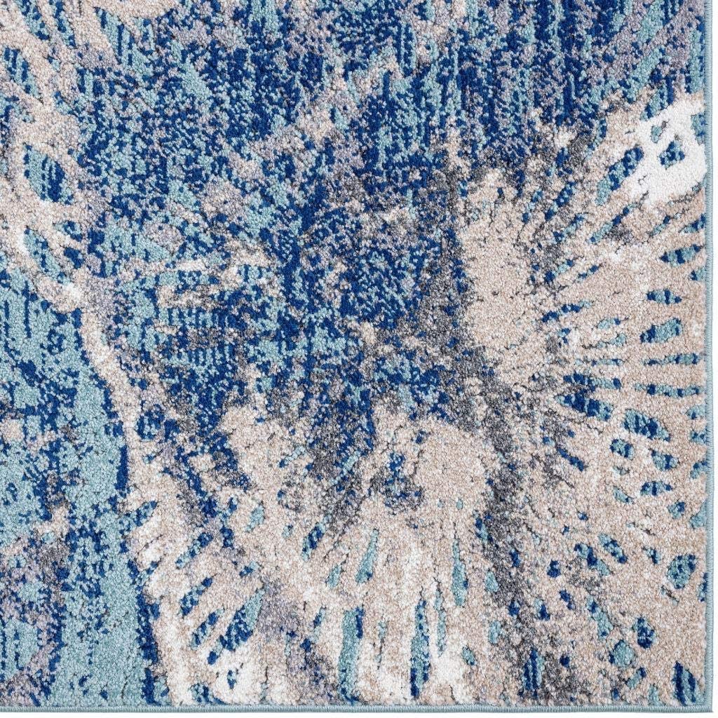 Beverly Collection Modern Soft Area Rug Blue 8x10