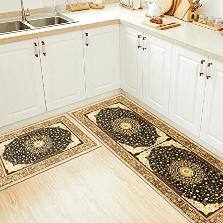  Brawvy 2 Pieces Kitchen Rugs and Mats Honey Bee Funny Patch  Insects On Marble Cushioned Comfort Standing Runner Mat Set for Kitchen,  Entrway, Hallway : Home & Kitchen