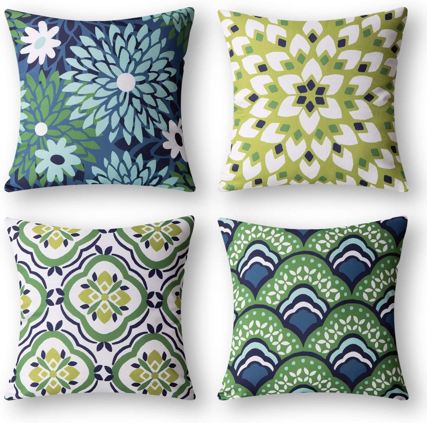 Set of 4 New Living Series Dahlia and Oriental Double Side Print Decorative Throw Pillow Case Cushion Cover