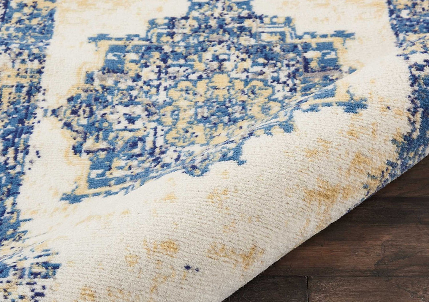 Navy Blue White Distressed Persian Area Rugs