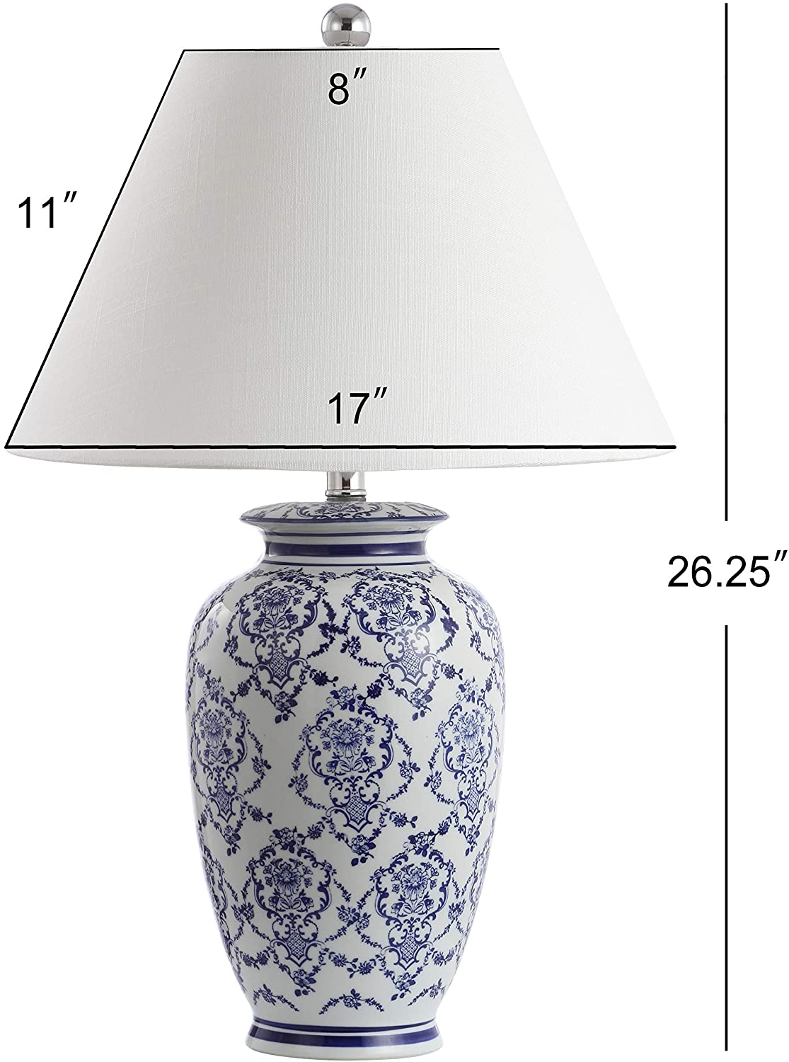 Juliana 26.25" Chinoiserie Ceramic LED Lamp  Blue/White