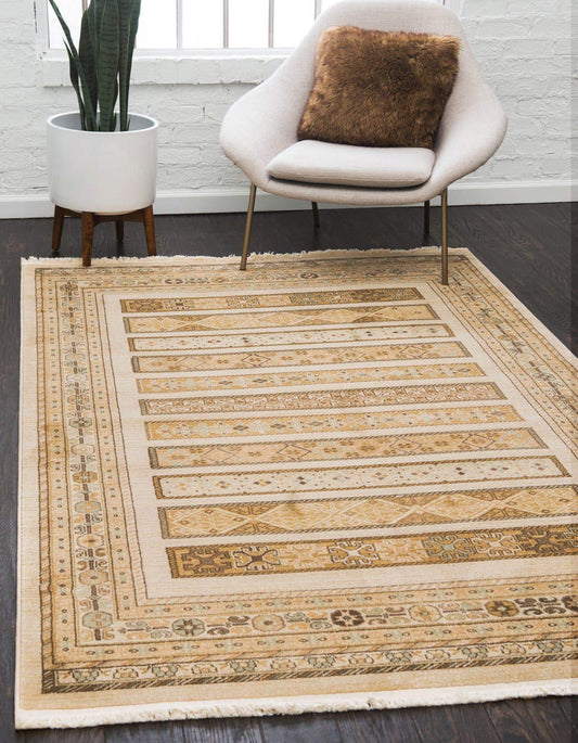 Tribal Pattern ivory Soft Area Rug