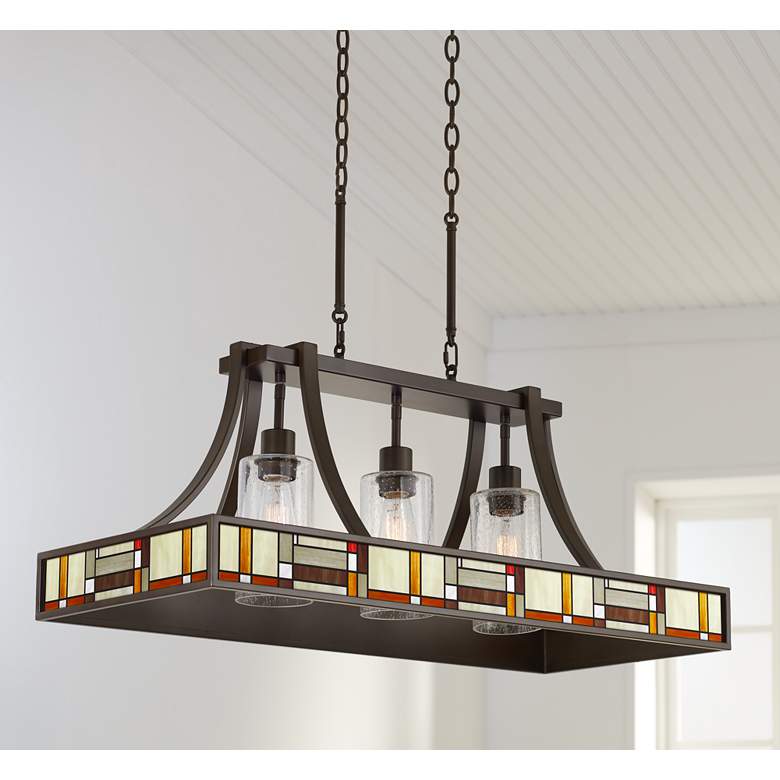 36" Wide Bronze Kitchen Island Light Pendant