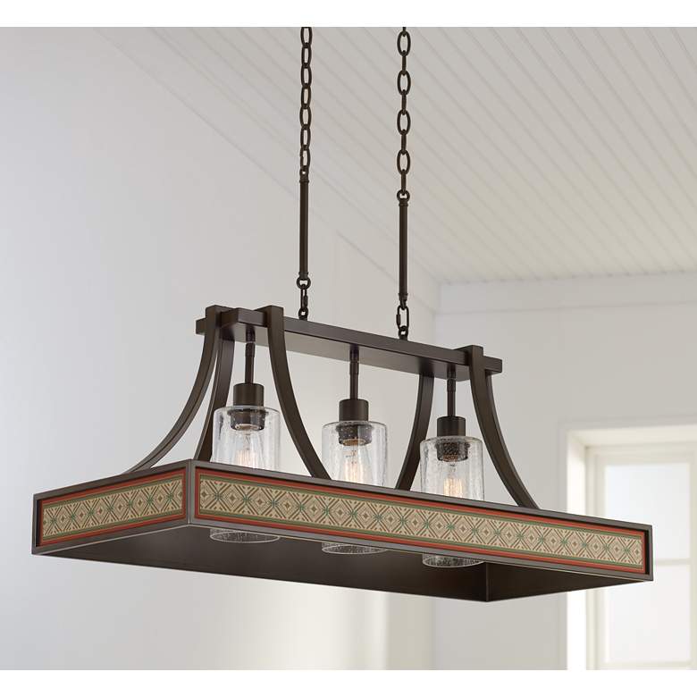 36" Wide Bronze Kitchen Island Light Pendant