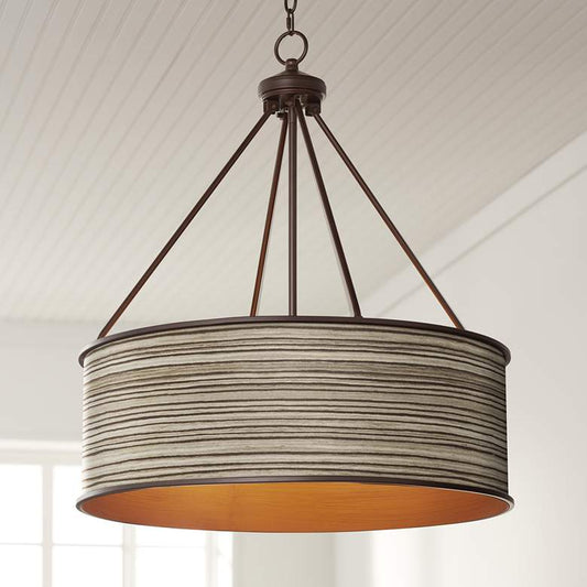 Cedar Zebrawood Yulie 24 3/4" Wide Bronze Pendant Light