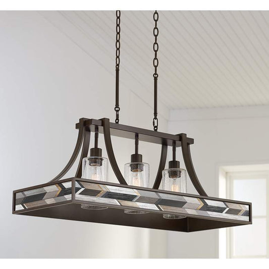 36" Wide Bronze Kitchen Island Light Pendant