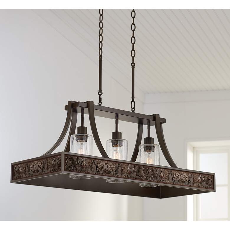 36" Wide Bronze Kitchen Island Light Pendant