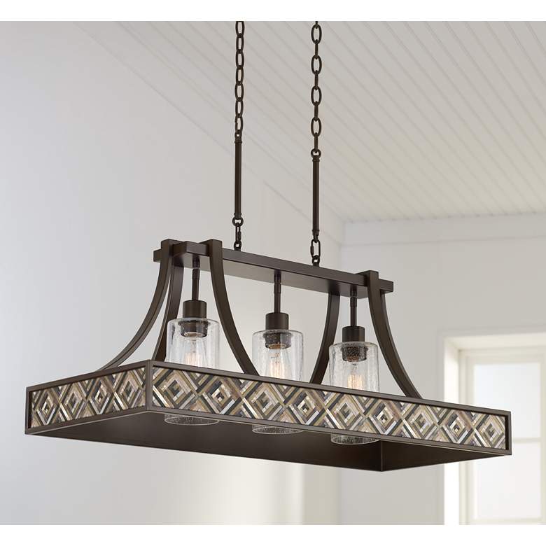 36" Wide Bronze Kitchen Island Light Pendant