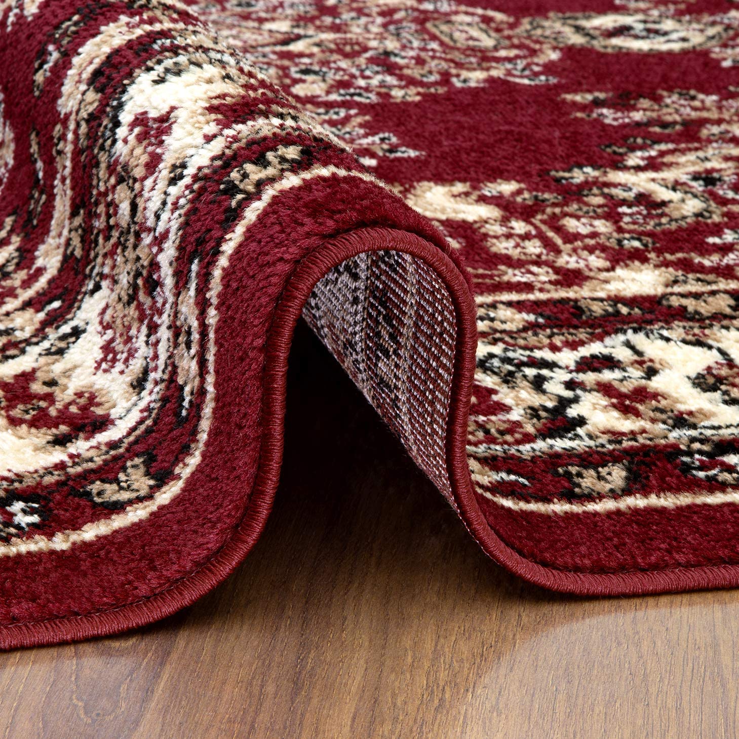Maroon Rug Patterns Siesta Collection Traditional Oriental Indoor Area Rug Maroon/Beige ...