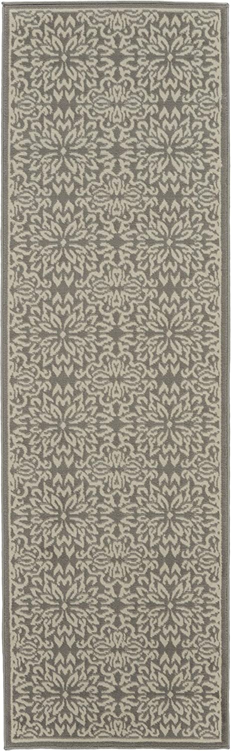 Transitional Floral Ivory/Grey Area Rug