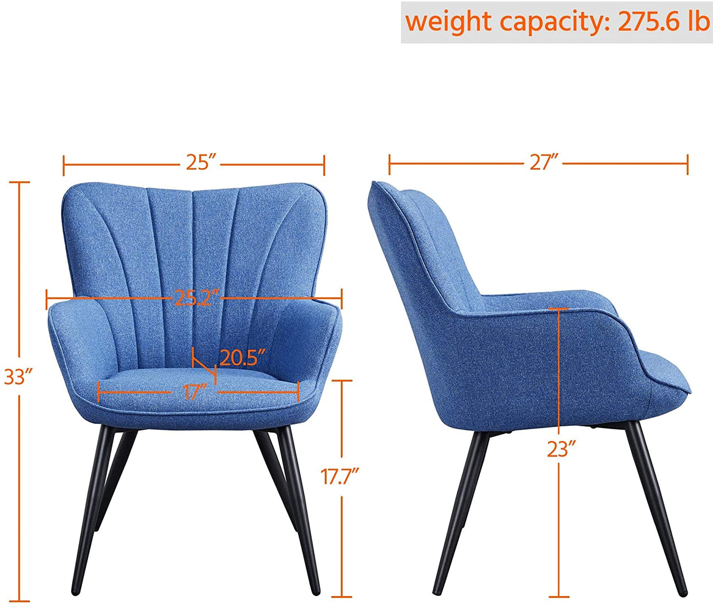 Ergonomic Accent Chair Armchair Living Room Chair Upholstered Side Chair