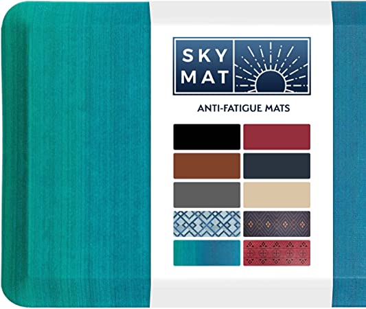 Sky Solutions Anti Fatigue Mat - 3/4" Cushioned Kitchen Rug and Standing Desk Mat & Garage - Non Slip, Waterproof and Stain Resistant (20" x 32", Dark Blue)