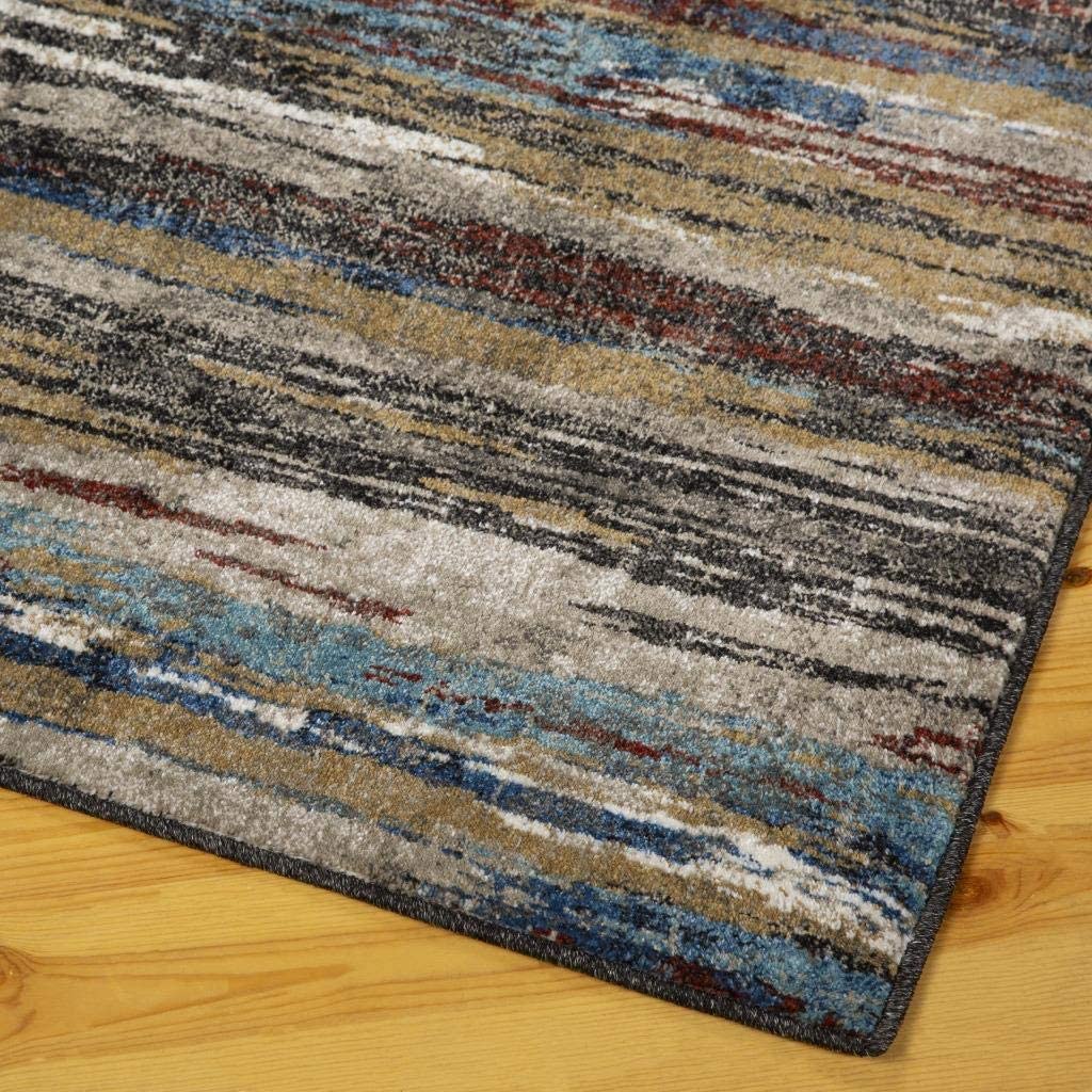Lagos Collection Multi Striped Soft Area Rug