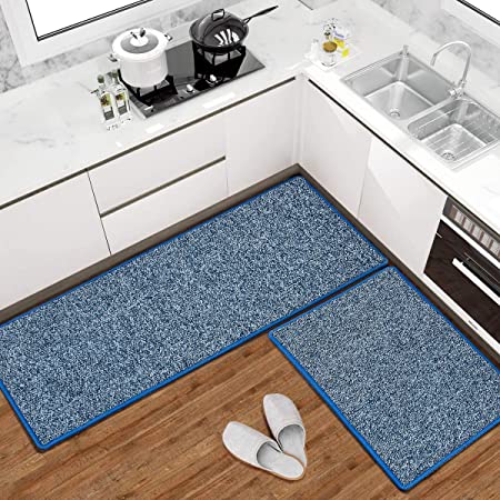 BxzanDya Kitchen Rugs and Mats Non Skid Washable [2 Pcs] Kitchen Runner Rug for Floor Protection Kitchen Mats for Floor Mats in Front of Sink Farmhouse Kitchen Rugs