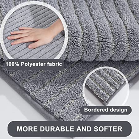 COSY HOMEER Soft Floor Mats for in Front of Sink Super Absorbent Kitchen  Rugs 20x59 Non-Skid Standing Mat Washable,Polyester,Beige
