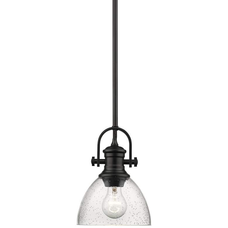 Hines 7" Wide Matte Black Mini Pendant Light