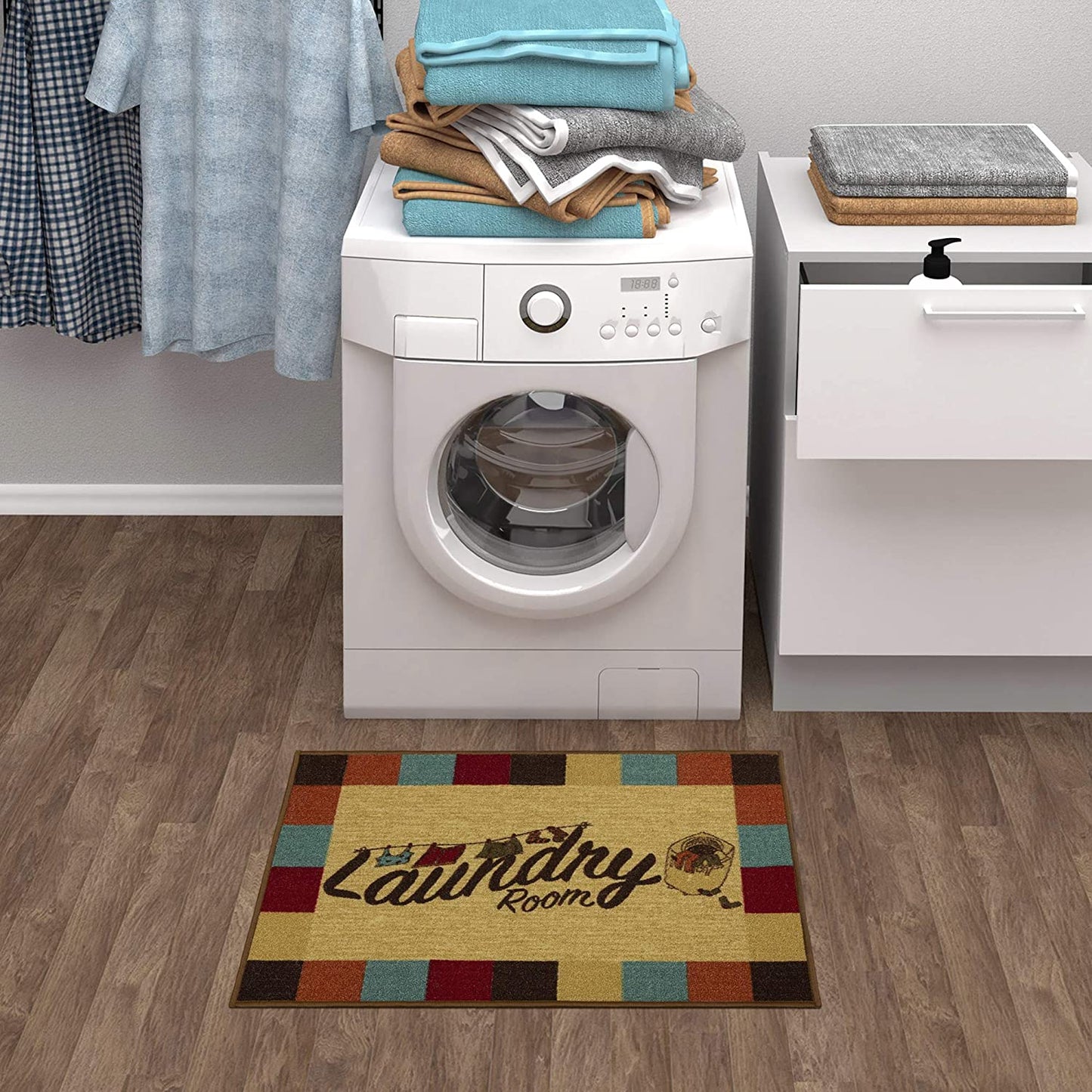 Laundry Mat Runner Rug, Multicolor