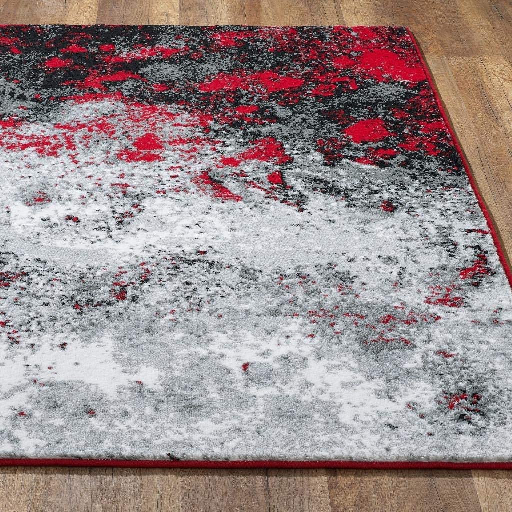 Howell Collection Red 5x7 Abstract Soft Area Rug
