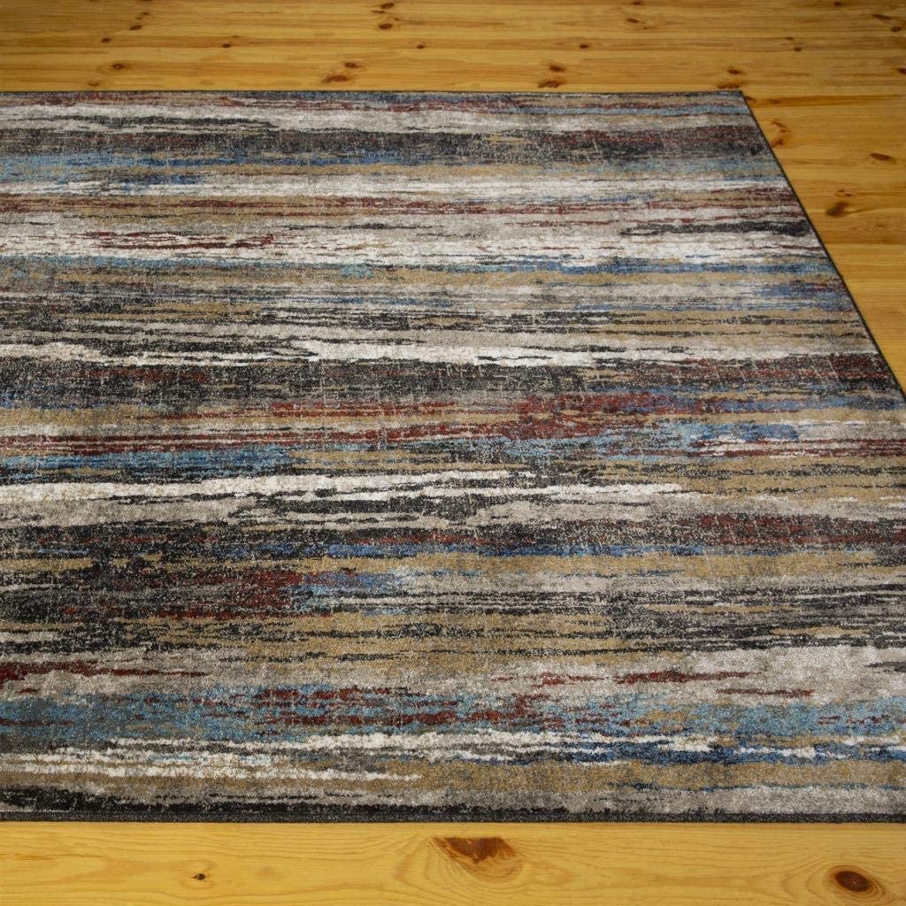 Lagos Collection Multi Striped Soft Area Rug