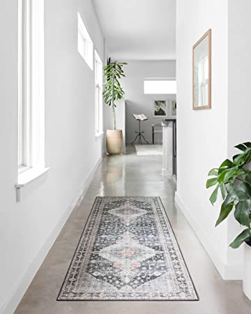 Loloi II Skye Collection SKY-01 Blush / Grey, Traditional 7'-6" x 9'-6" Area Rug