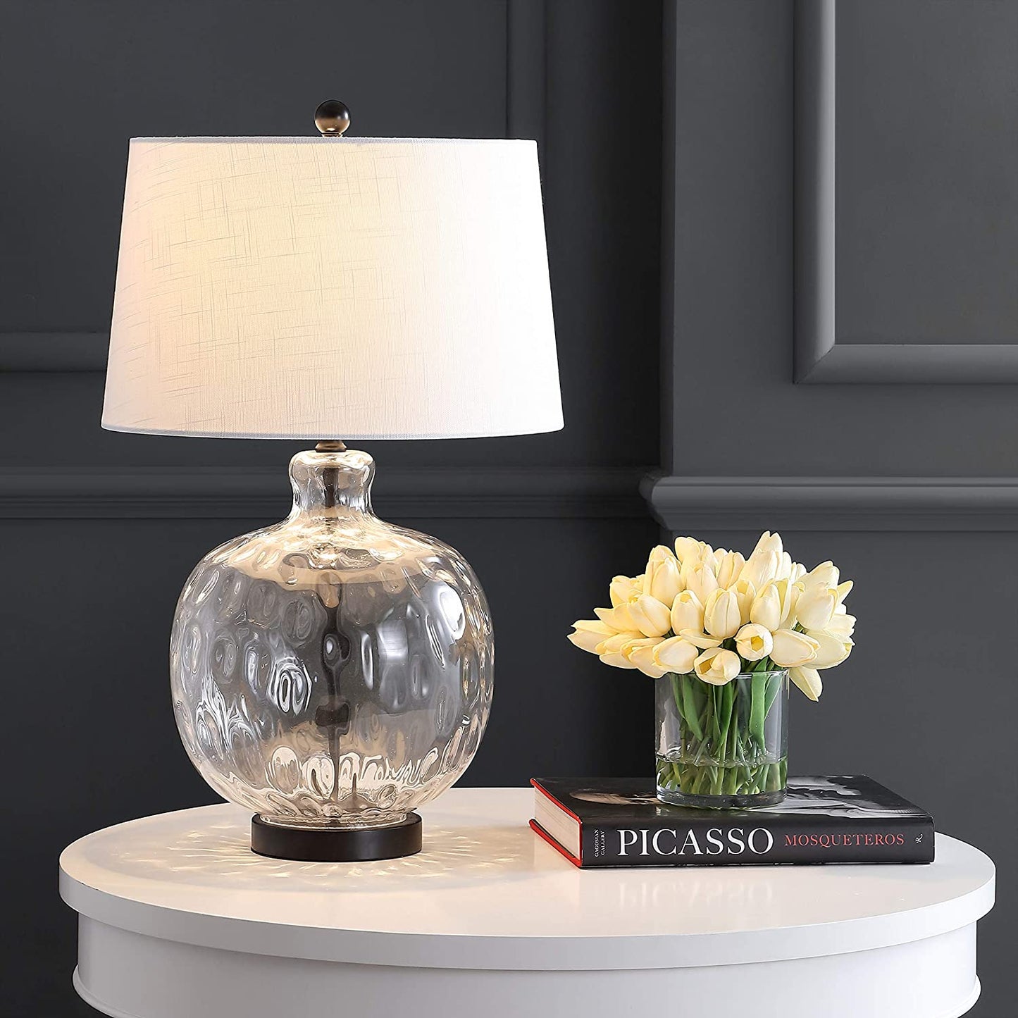 Glass and hot sale metal table lamp