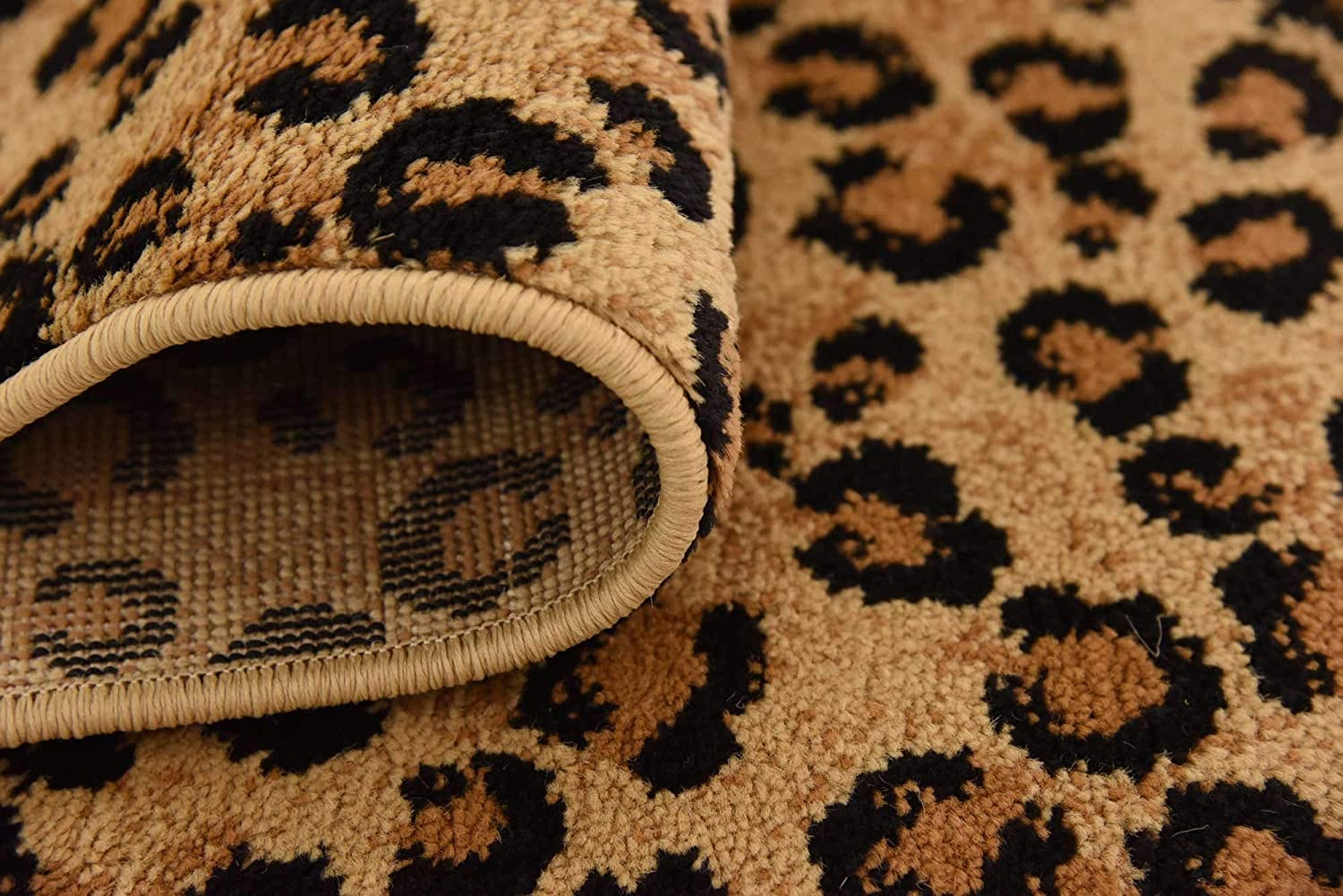  Unique Loom Wildlife Collection Area Rug - Leopard (2' 7 x 10'  Runner, Light Brown/ Black) : Home & Kitchen