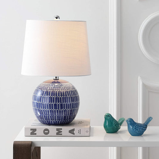 Ronald 21" Ceramic LED Lamp Navy